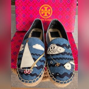 Tory Burch Seaside Denim Espadrilles
